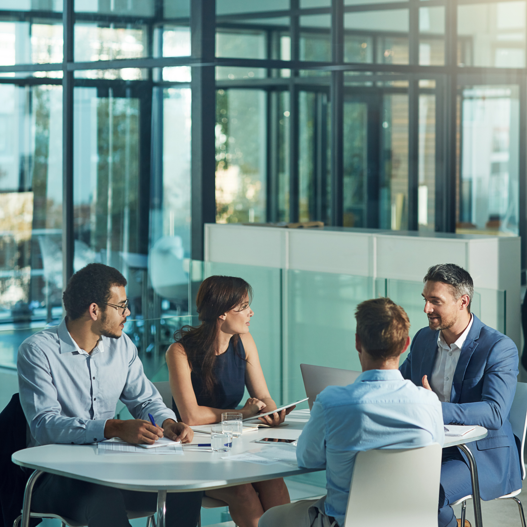Group meeting in modern office